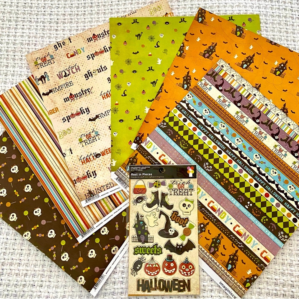 👻🎃 IMAGINISCE “HALLOWHIMSEY” SCRAPBOOKING BUNDLE. DISCONTINUED DESIGN!